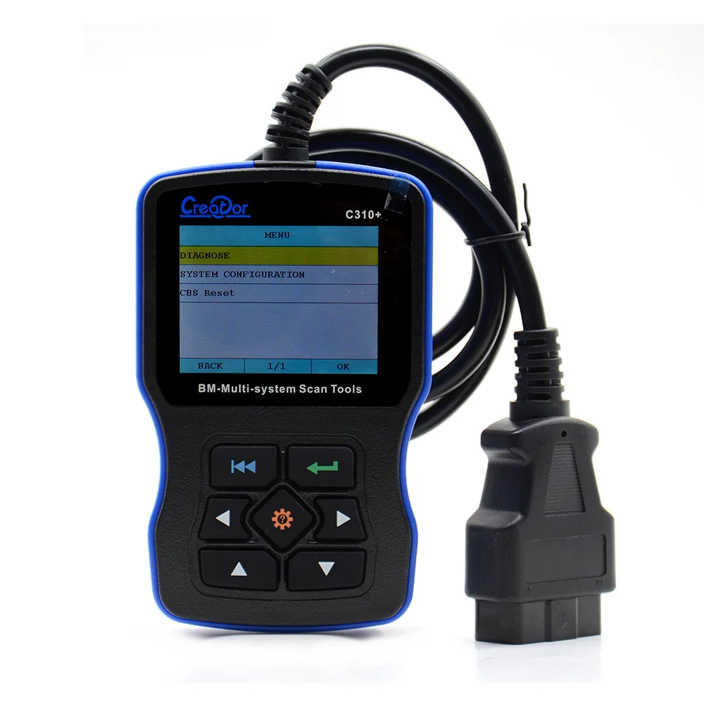 

Car tester Creator C310+ fault detection and maintenance reset to zero battery registration