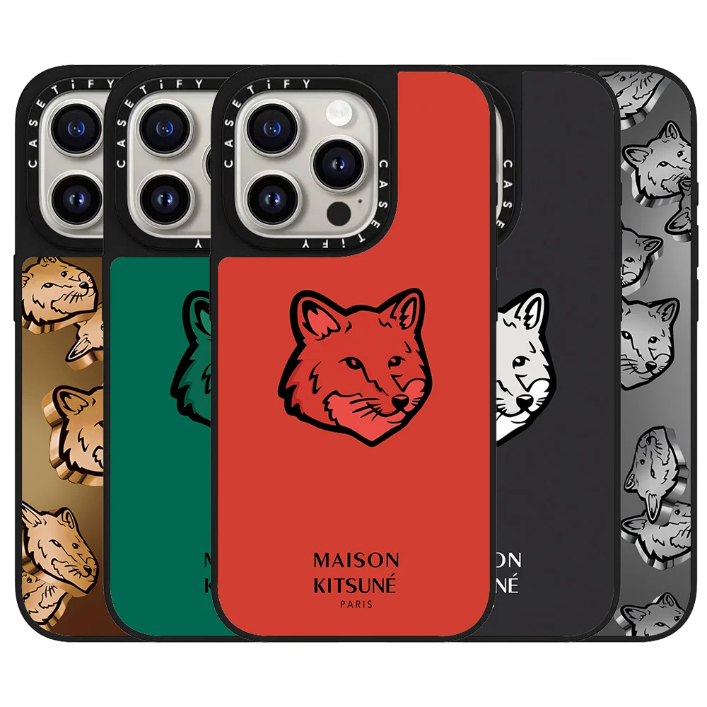 

CASETiFY Co-brand Maison Kitsuné Classic Fox Logo Phone Case for IPhone 17 16 15 14 13 Pro Max Air Plus Magnetic Protect Cover