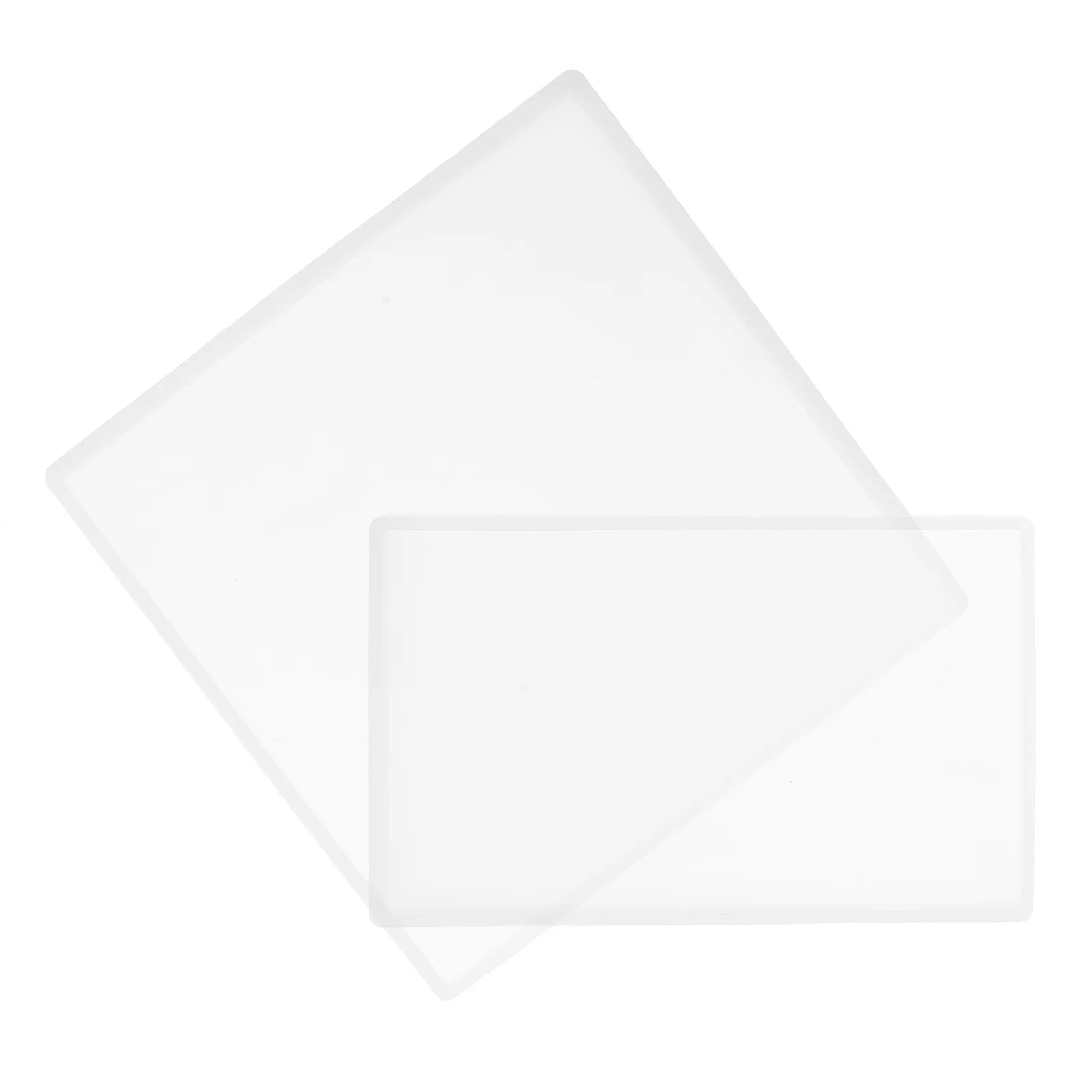 

2 Pcs Silicone Tray Mold Molds for Resin Crafts Diy Home Decor Epoxy Cement Oval Crystal Concrete