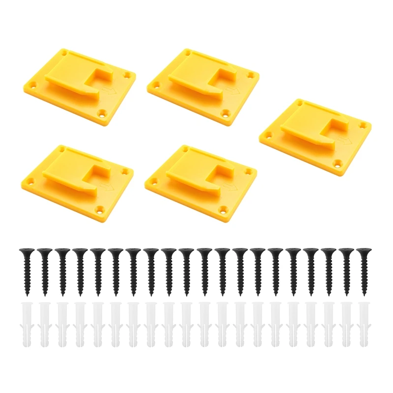 

5 Pieces Power Tool Mount Holders For Dewalt 20V,12V Drill,Also For M18 Drill,Hanger (Yellow)