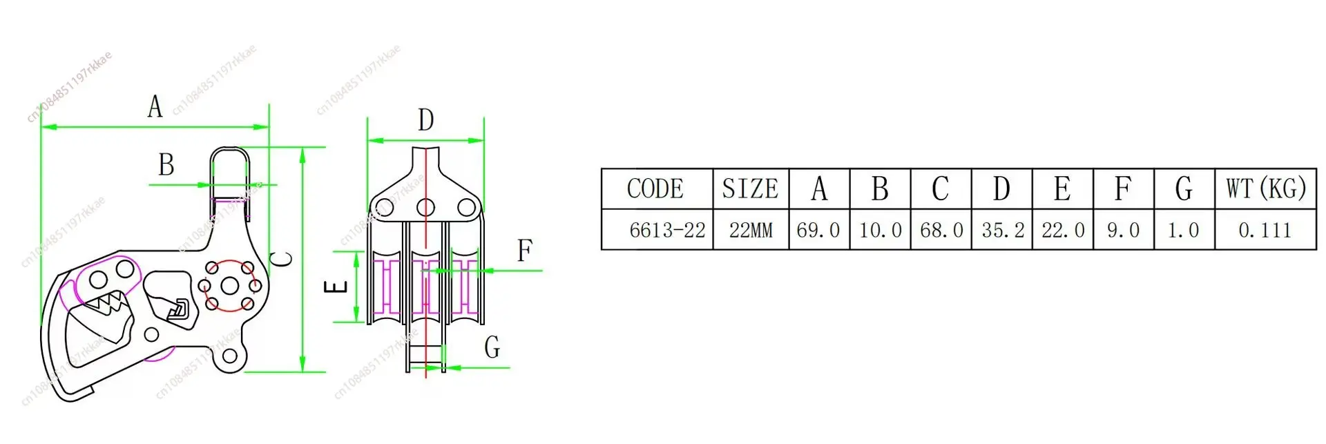 304 Stainless Steel Nylon Locking Pulley for Outdoor Vehicle Awning Sailboat Rope Surfing Sail Hardware - view 6