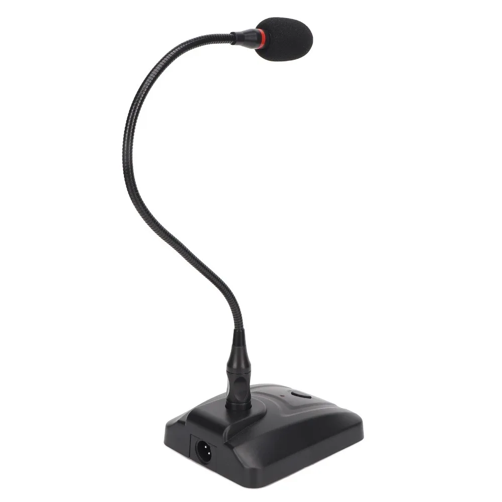 6.35mm Connector Gooseneck Condenser Microphone Cardioid Pattern Desktop Wired Microphone Podcast Condenser Mic For Conferences