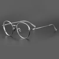 Gafas de moda FIRADA, gafas Retro de lujo de titanio puro, montura redonda cómoda para gafas graduadas para hombres y mujeres 30001-C