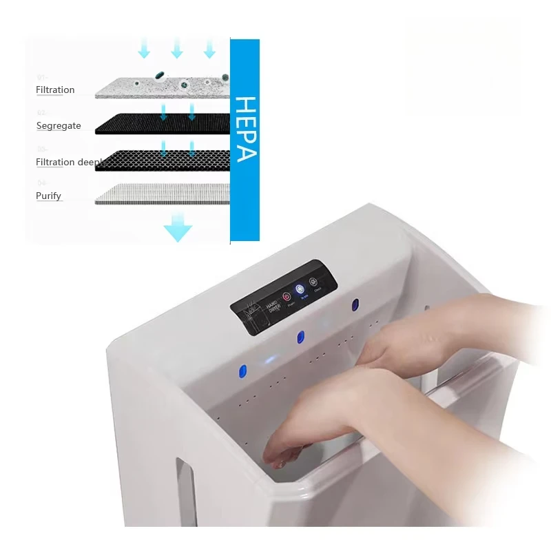 Commercial Hotel Electric Automatic Sensor Hand Dryer 2000W ABS Plastic
