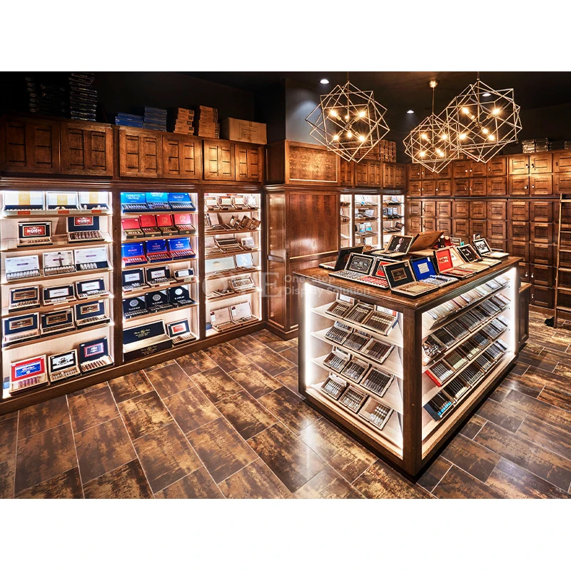 custom.High Quality Commercial Wood Display Cabinet For Cigar Store Furniture humidor cigar cabinet