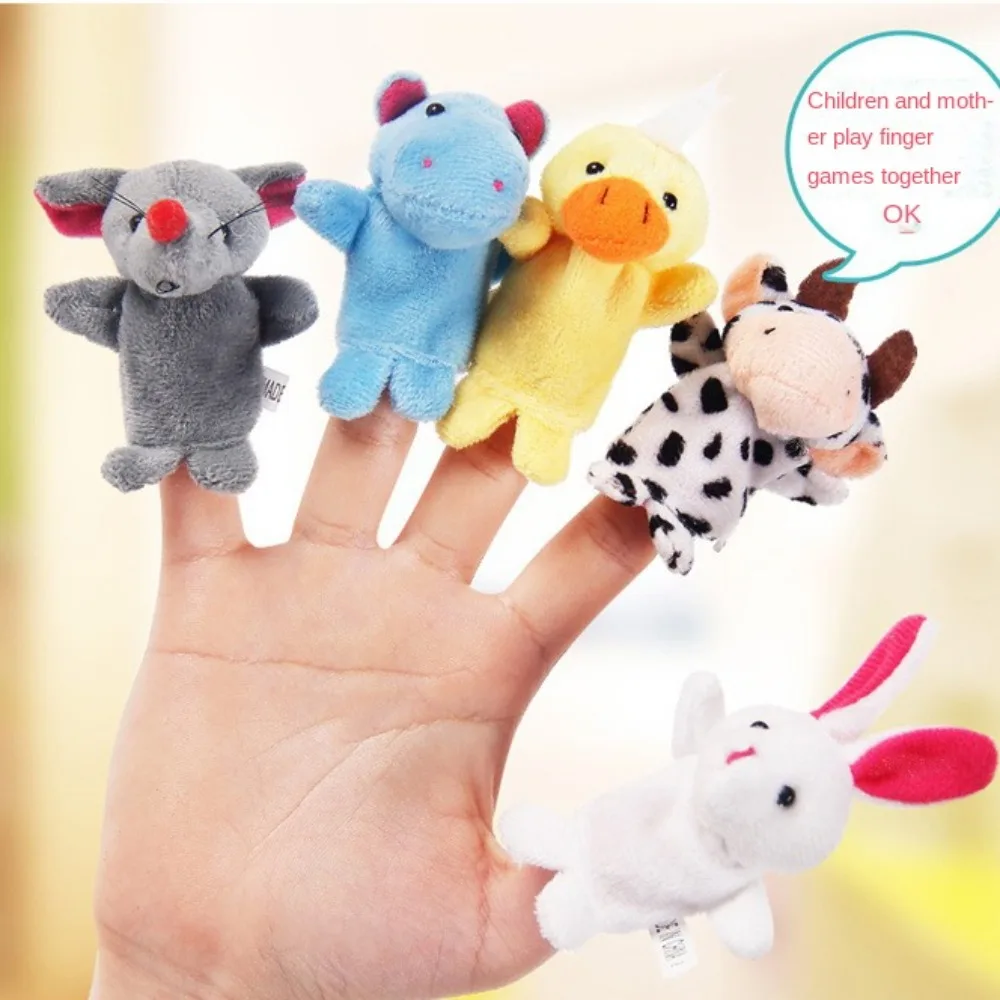 Cartoon Eltern-Kind Kinder Handpuppe Plüsch Hund Tierpuppe Ratte Kaninchen Fingerpuppe Kind