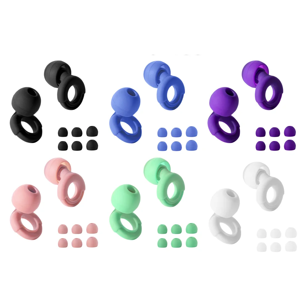 

Quiet Ear Plugs for Noise Reduction – Super Soft, Reusable Hearing Protection for Sleep,Swim, Work 8 Ear Tips in XS/S/M/L