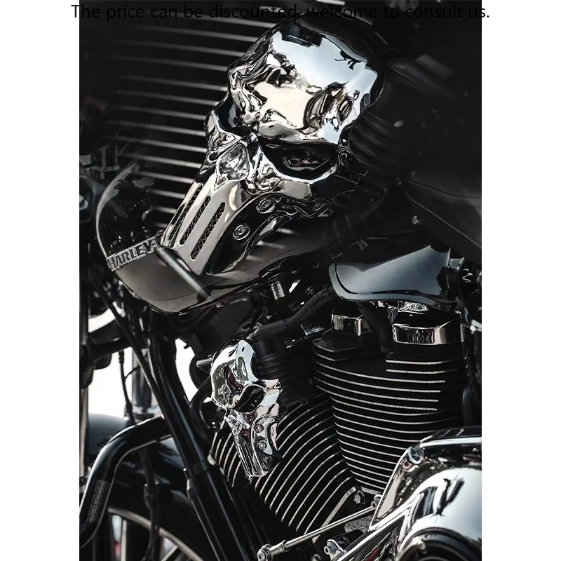 

Custom Chrome Aluminum Alloy Skull Coil Cover For M8 Softail/121CVO/2024+ 117 Road Glide/Street Glide Motorcycle Body Systems