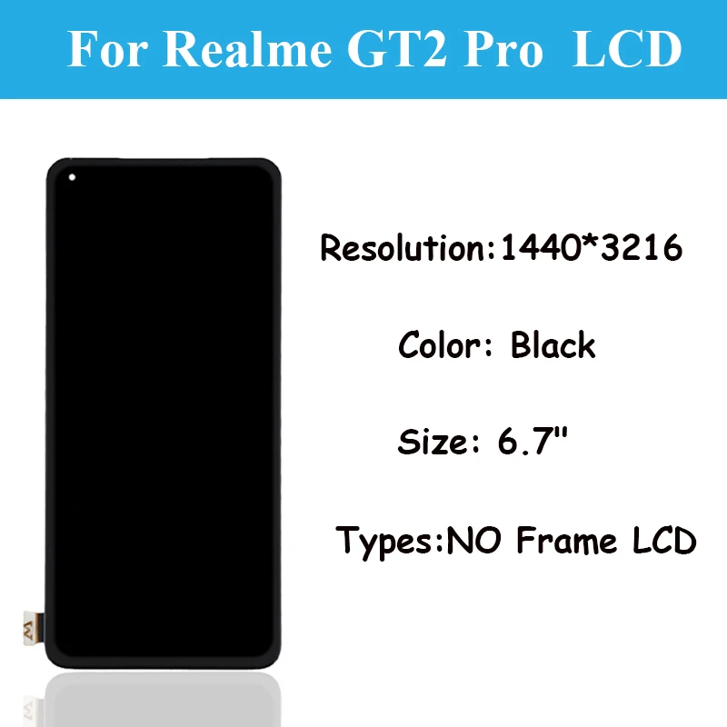 Imagem -02 - Original Amoled Lcd Display Digitador da Tela Sensível ao Toque Oppo Realme Gt2 Pro Rmx3301 Rmx3300 gt Pro 67