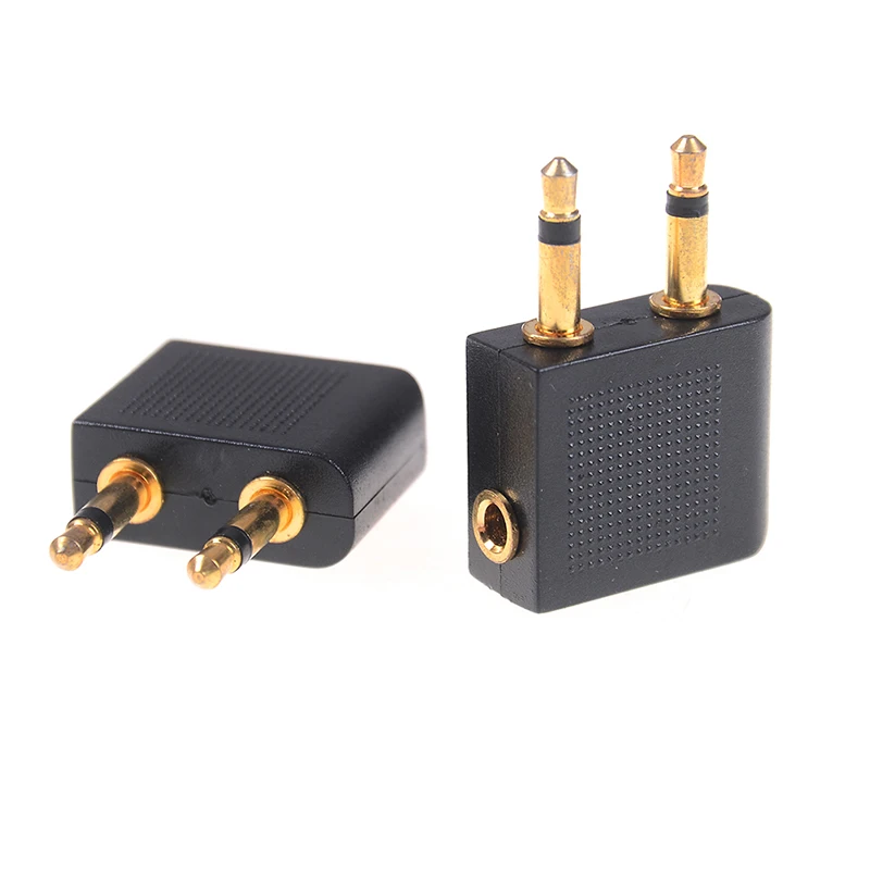 2/5PCS 3.5mm Plug Adaptor Jack Audio Headphone Converter Adapter Headset Connector 3.5mm for Airline Airplane Travel Earphone