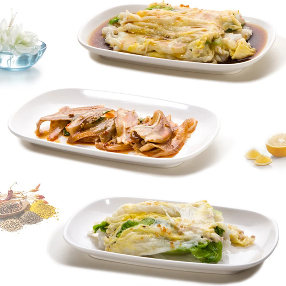 

3pcs Food Plate Kitchen Serving Snack Dessert Plates Breakfast Rectangular Dishes Household Appetizer Tray Bar Restaurant Use