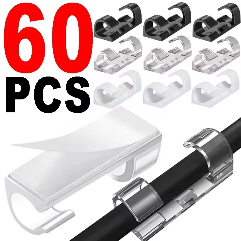 مقاطع الكابلات المنظم قطرة حامل السلك إدارة الحبل ذاتية اللصق مدير الكابلات الثابتة المشبك سلك اللفاف للمنزل مكتب سيارة