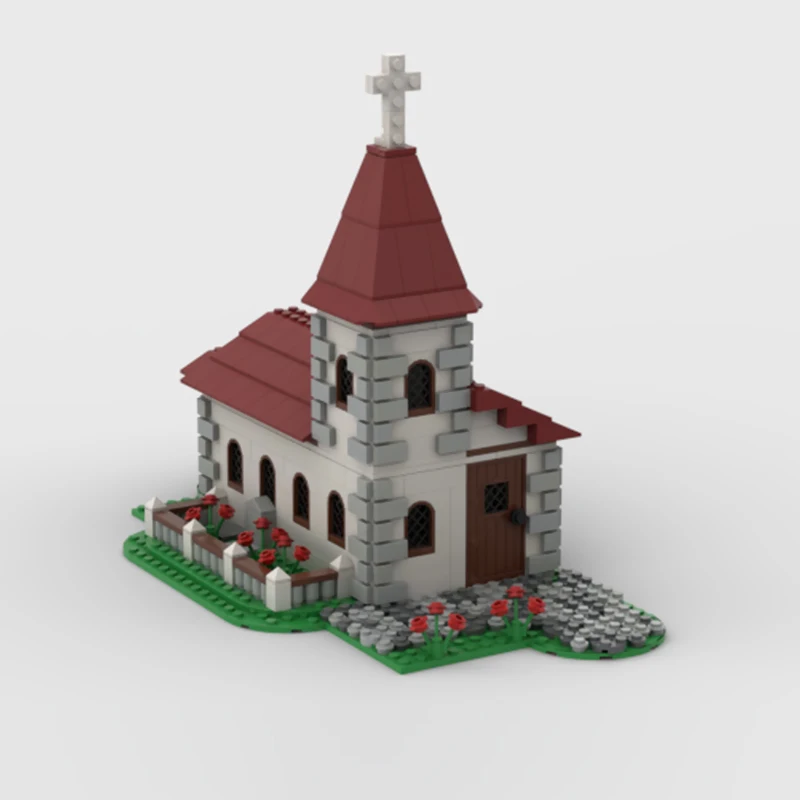 مدينة شارع عرض نموذج MOC قوالب بناء الكنيسة العمارة وحدات التكنولوجيا الأطفال هدايا العيد تجميع اللعب البدلة