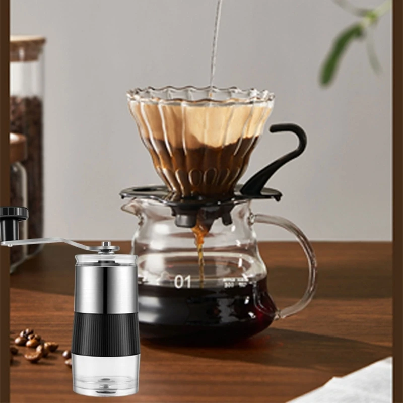 D0AD-Ceramic Burr Grinder, Manual Coffee Mill with Adjustable Settings