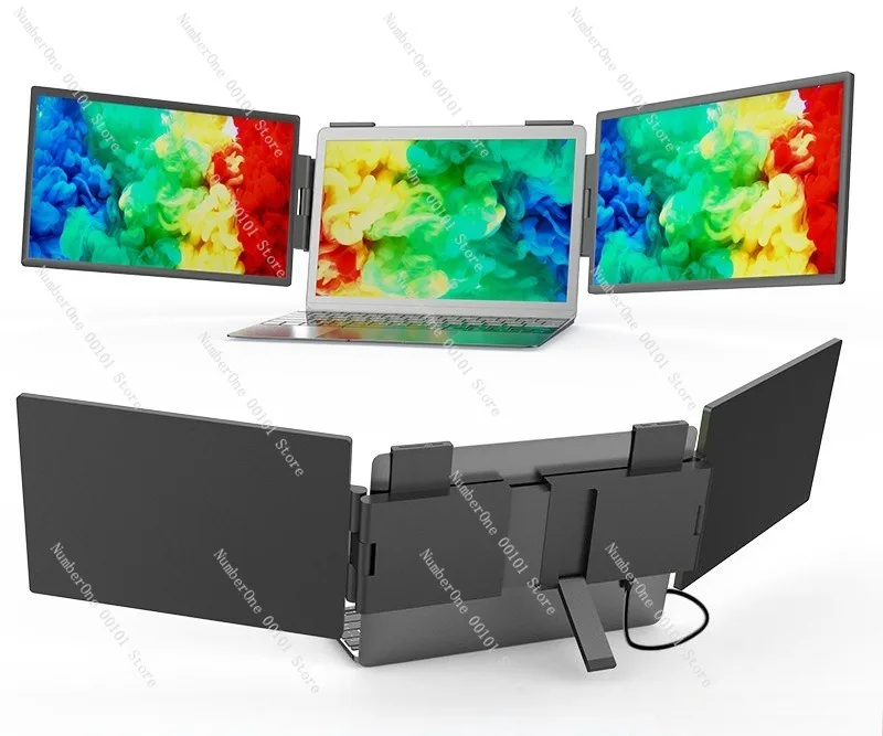 Dual Screen 14 Inch Portable Monitor for Laptop External Extended Display IPS FHD 1080P USB C HDMI Travel Second Screen with