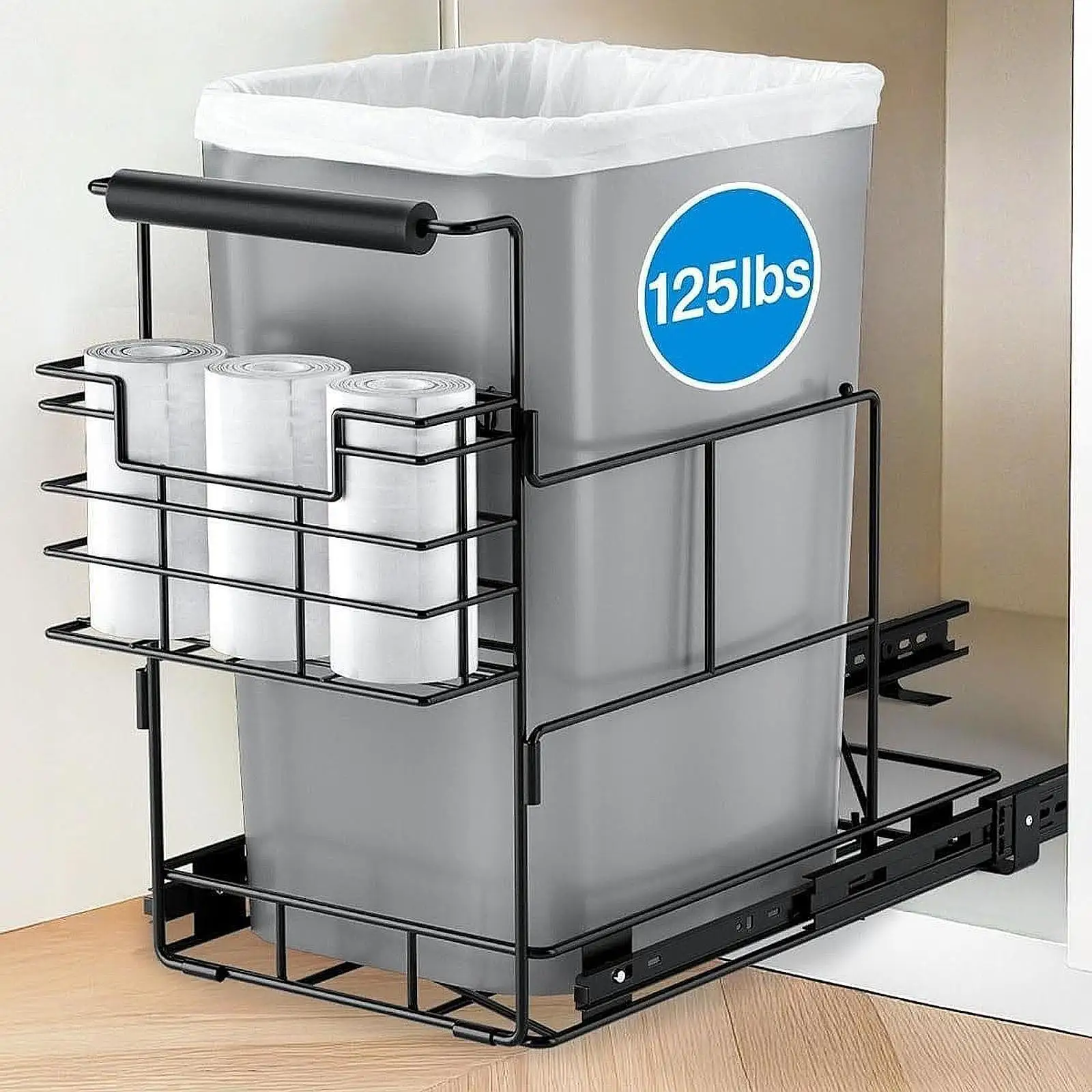 Pull Out Trash Can Cabinet Organizer for Kitchen Cabinet Easy Installation Bin Not Included