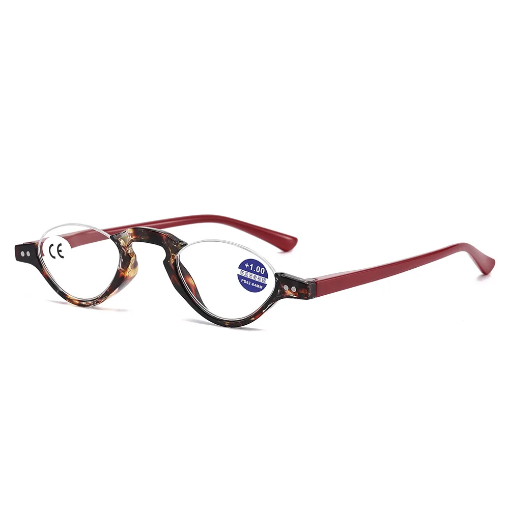 نظارات على شكل هيكل السمكة شبه حافة عالية الوضوح أوروبية وأمريكية، تحجب الضوء الأزرق، نظارات قراءة متعددة الاستخدامات