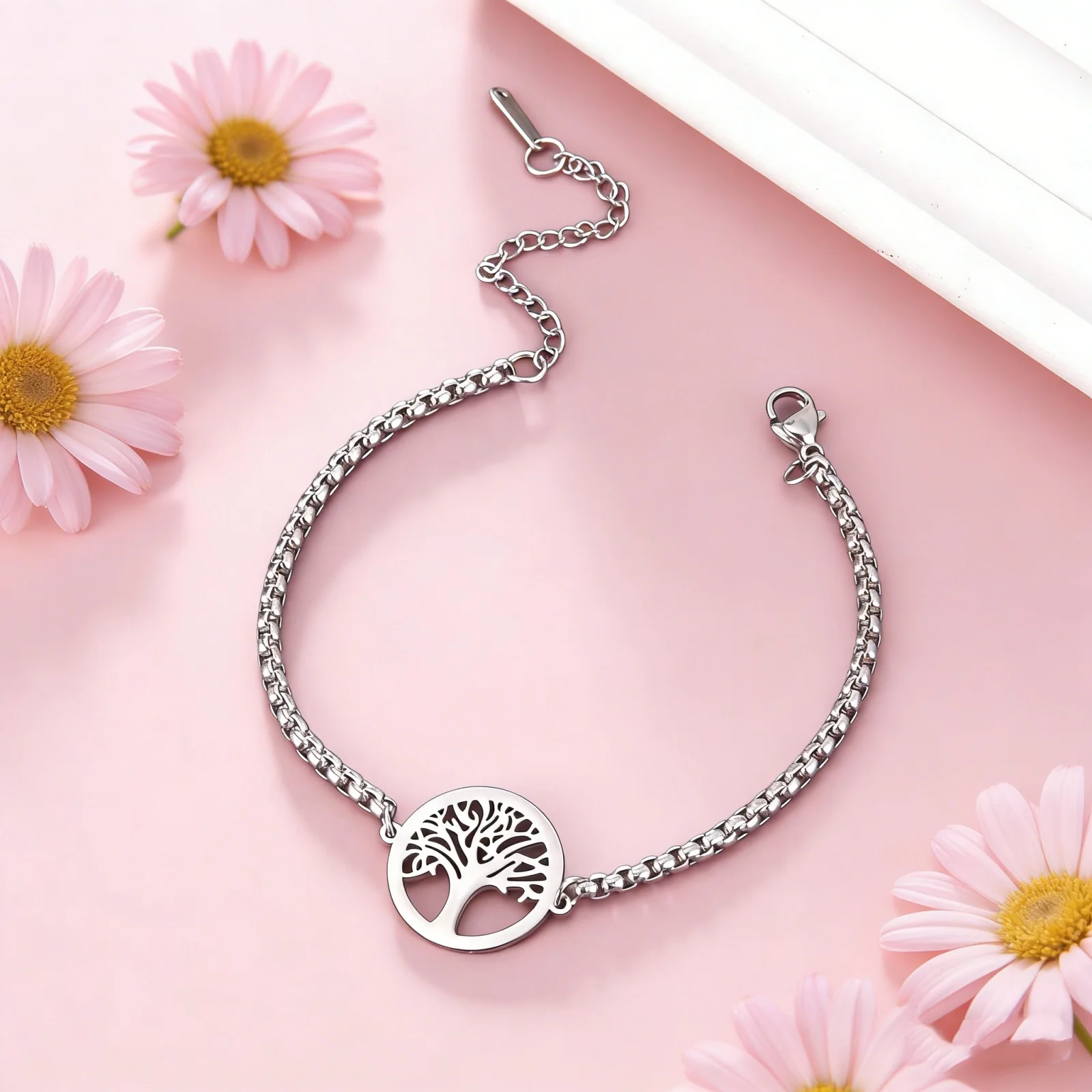 Tree of Life Charm Bracelet Viking Stainless Steel Adjustable Chain Bracelets Pulsera Amulet Jewelry Gift for Women Men view 2