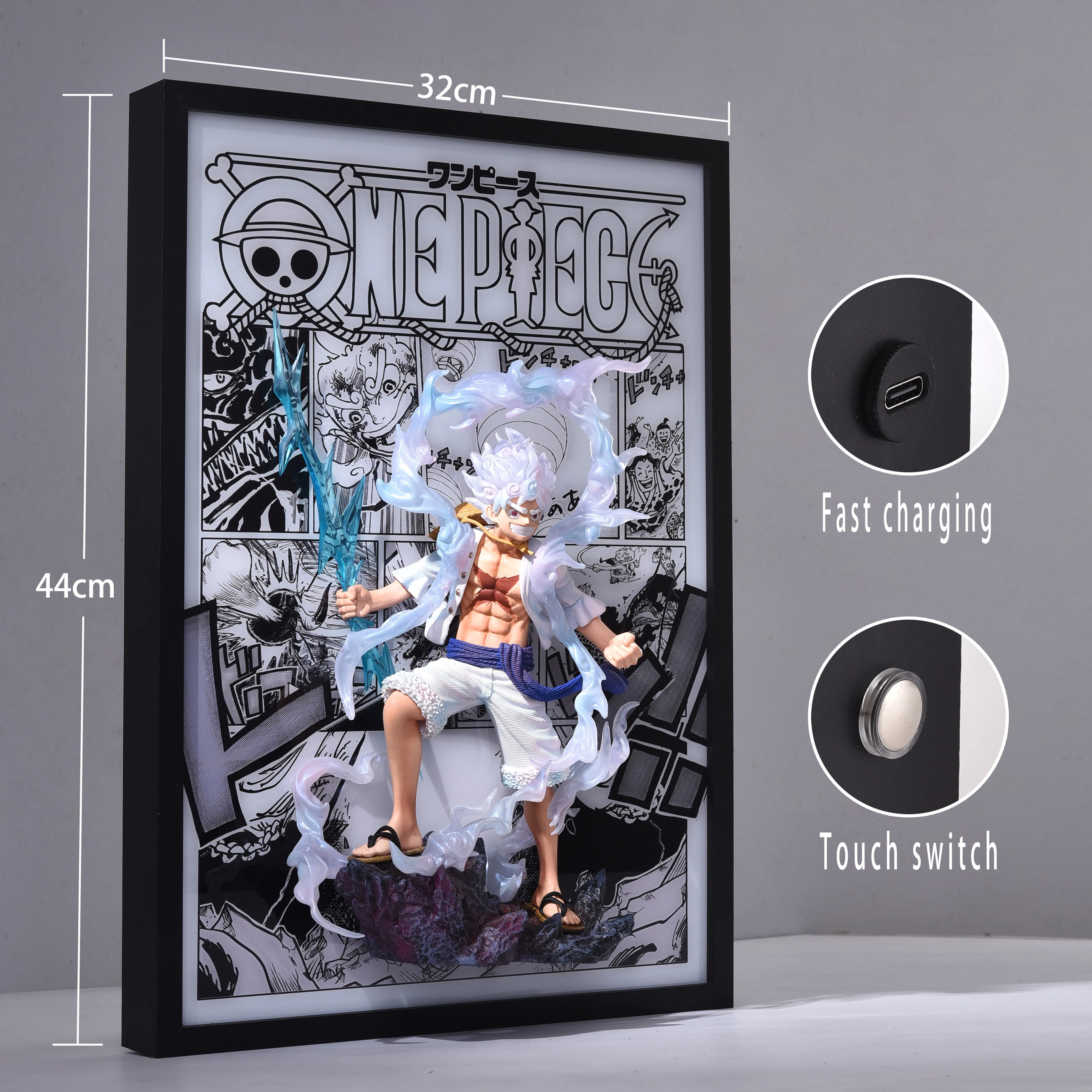 Anime Figure 32CM X 44CM Classic Art Home Decor Kids Room Posters Canvas Painting Photo Frame Desktop Night Anime Figurine Toy