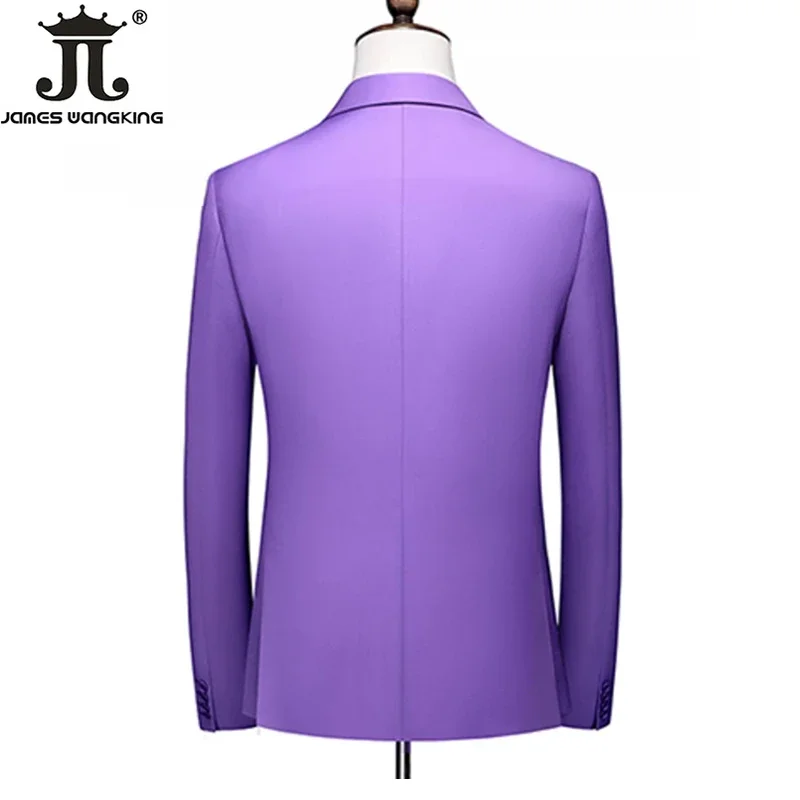 M-6XL 19 Colors ( Blazer + Pants ) Luxury Brand Boutique Fashion Solid Color Men\'s Official Business Suit Groom Wedding Dress