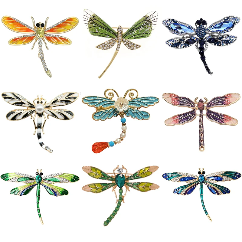 Delicate Dragonfly Brooches for Women Unisex Lovely Insect Lapel Pins Jewelry Accessories Party Birthday Gifts