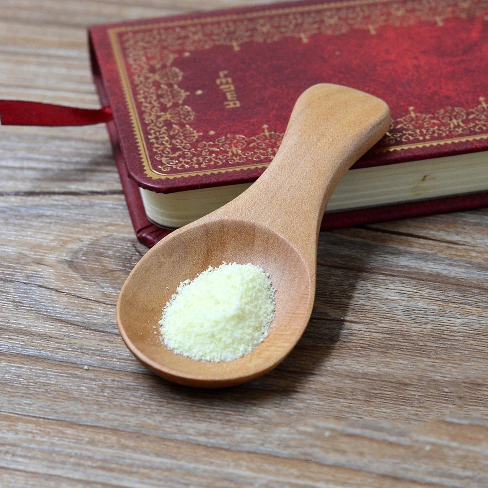 

2pcs Ice Cream Scoop Wooden Salt Spoon Mini Short H Tea Scoop Perforation Eco Friendly Kitchen Accessories Tool