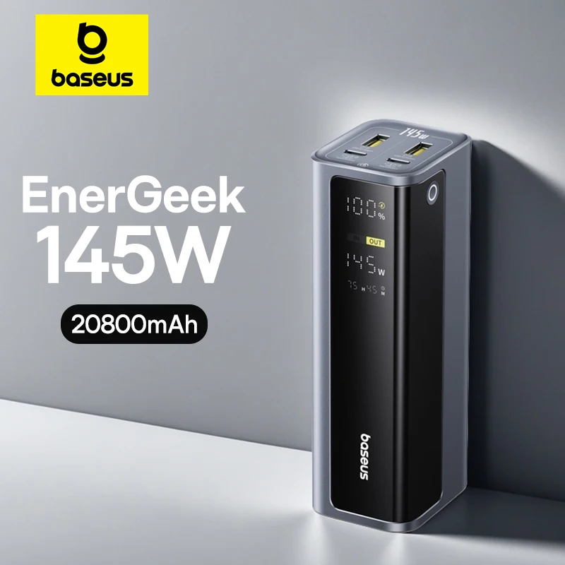 Baseus PD 145 Вт 20800 мАч Power Bank с быстрой зарядкой Портативный внешний аккумулятор PowerBank для iPhone 16 Samsung S25 Ultra Macbook iPad
