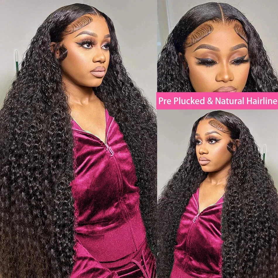 Curly Wave Lace Frontal Perucas para Mulheres Negras, HD Transparente Lace Front Wig, Cabelo Humano, Onda Profunda, 30 ", 36", 13x4, 13x6, 5x5