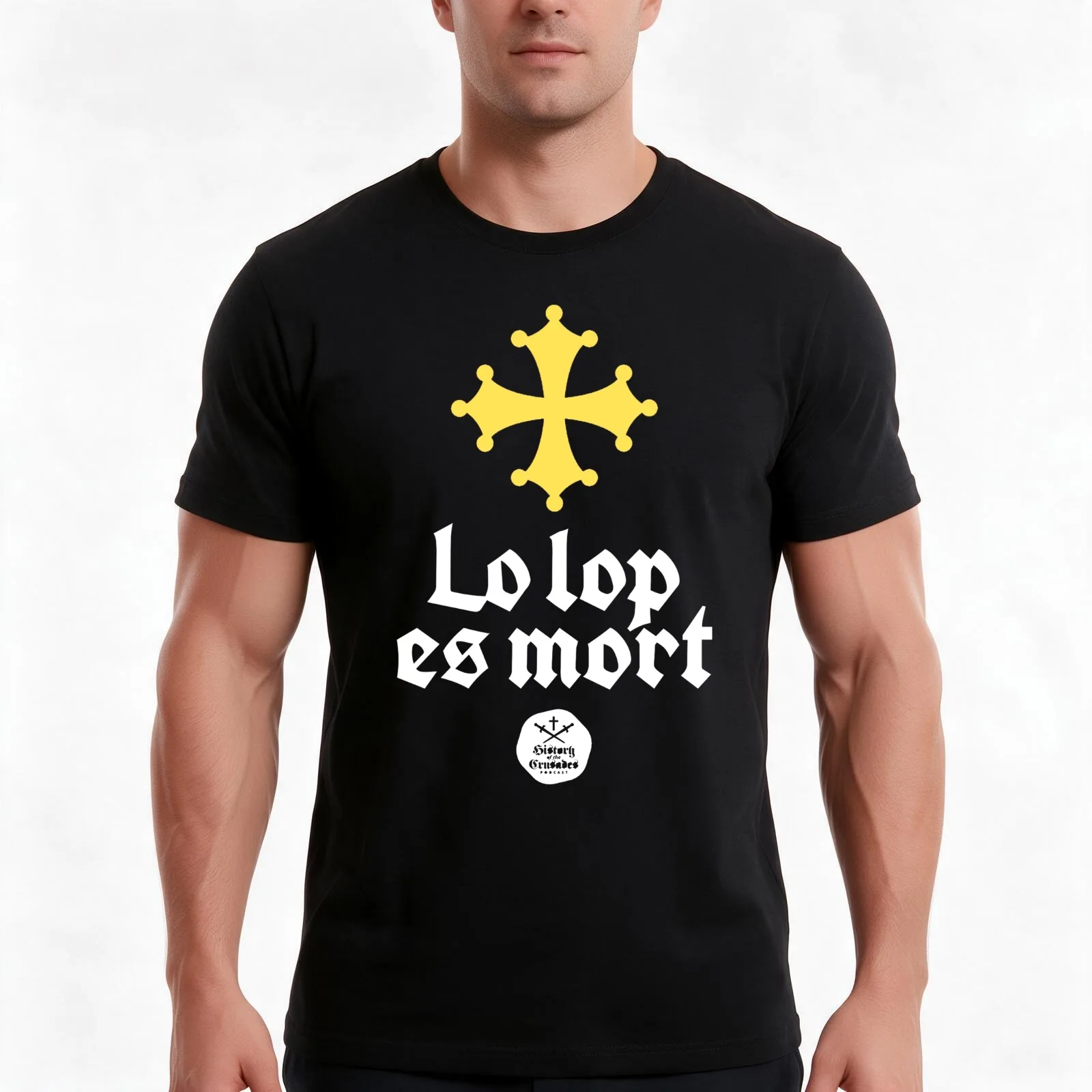 History of the Crusades Podcast T-Shirt, Summer Casual Cotton Tee, Oversized Streetwear Tops, Vintage Graphic Print, 100% Cotton