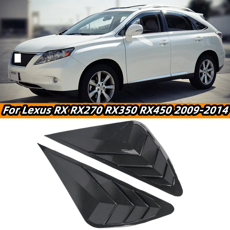 

Car Rear Louver Window Side Shutter Cover For Lexus RX350 RX450h 2009-2015 Trim Sticker Vent Scoop ABS Carbon Black ABS