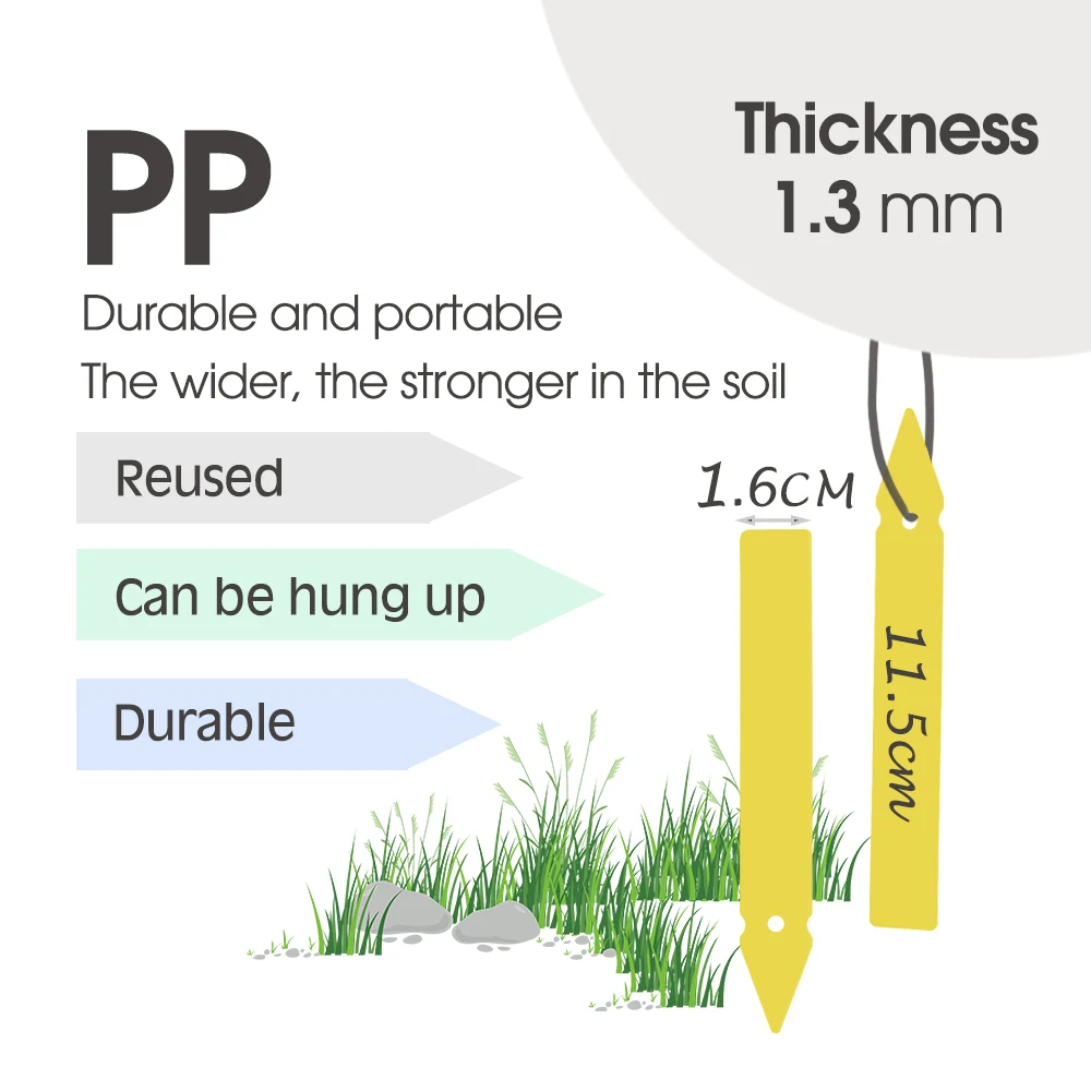 10-100 sztuk dobrej jakości gruba plastikowa roślina markery dekoracji narzędzie ogrodowe tagi przedszkola wodoodporne etykiety wiszące z otworem