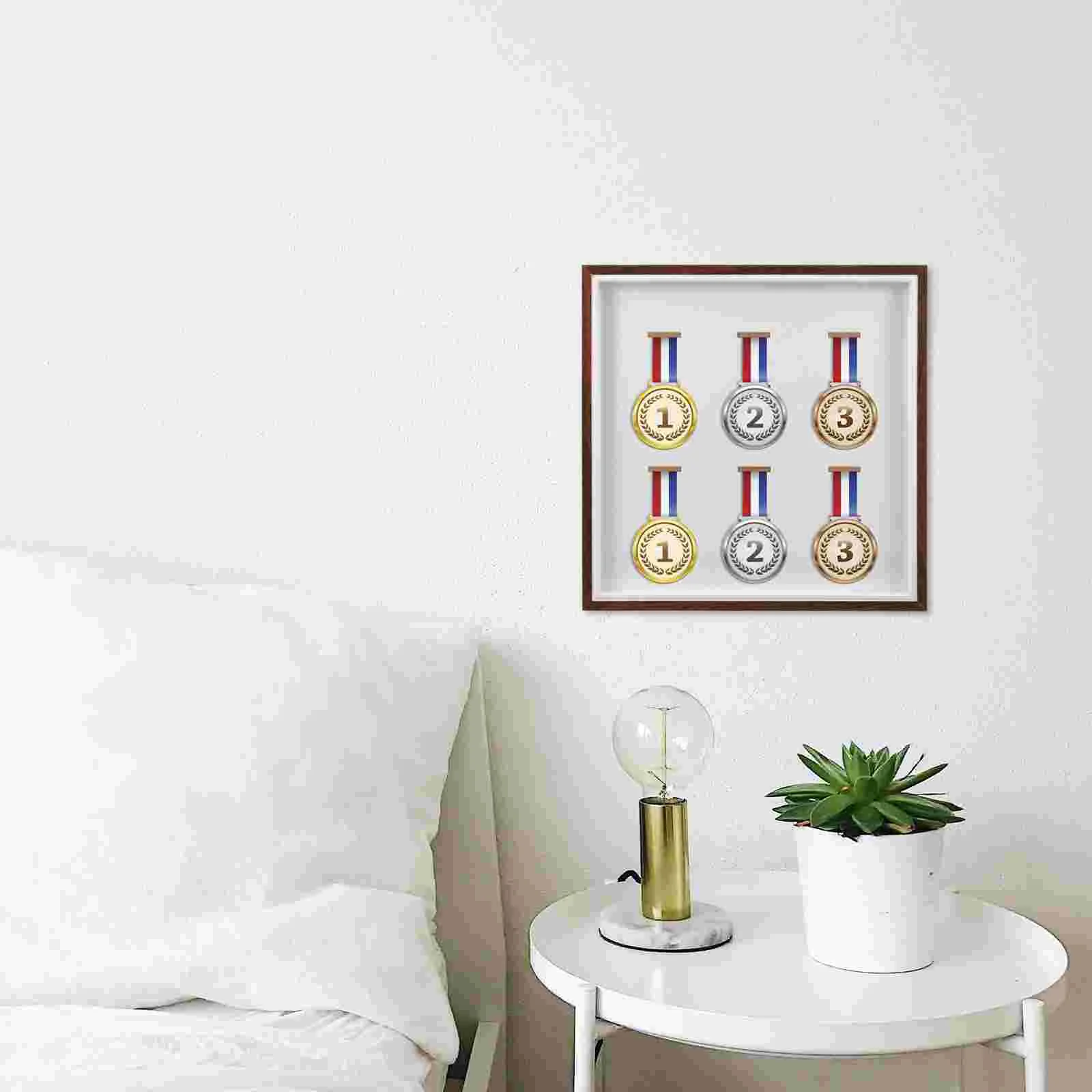 

Medal Display Photo Frame Showing Home Picture Badge Holder Case Decorative Ornament Stand