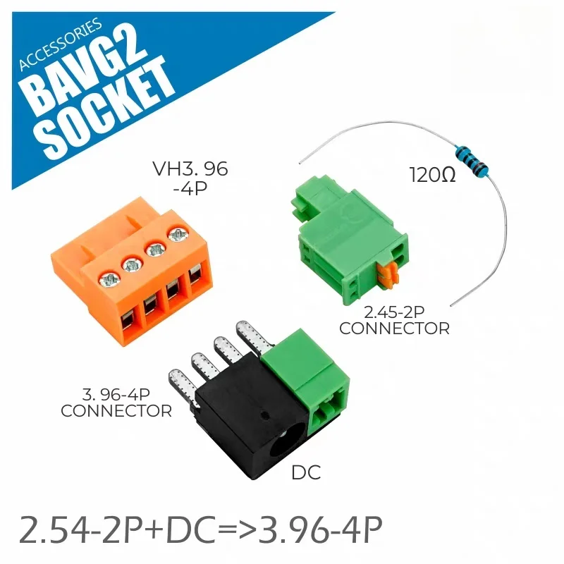 Official M5Stack BAVG to Socket RS485 Line Adapter 2.54-2P to 3.96-4P