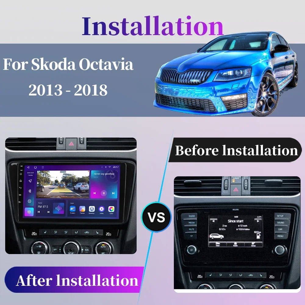 For Volkswagen Skoda Octavia 3 A7 2013-2018 Android Car Radio Multimedia Player Navigation GPS Carplay Touch Screen Auto Stereo