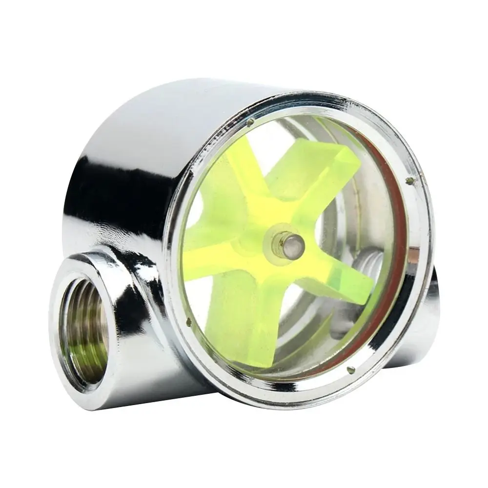 Портативный медный хромированный пятикрытие, 2-ходовой G1/4, резьбовой индикатор расхода водяного охлаждения, расходомер