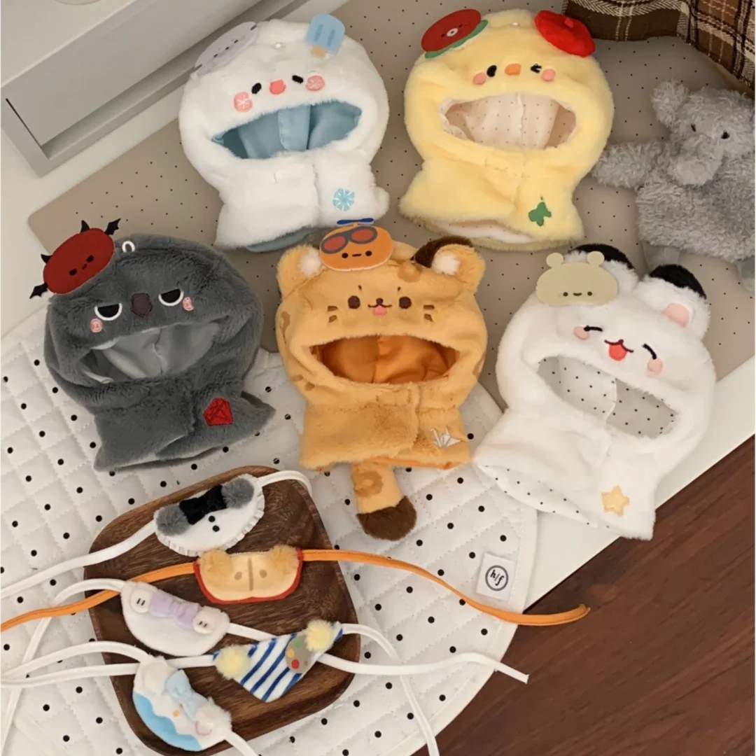 

Original Fanmade In Stock Plush Doll Clothes 10cm Fluffy Cloak Drool Bib Love And Deepspace Peripheral Cotton Doll For
