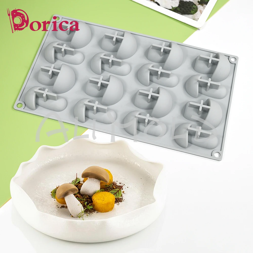 16 Holes Mushroom Slice Silicone Mousse Mold Homemade French Dessert Chocolate Mould Pastry Baking Supplies Cake Decorating Tool