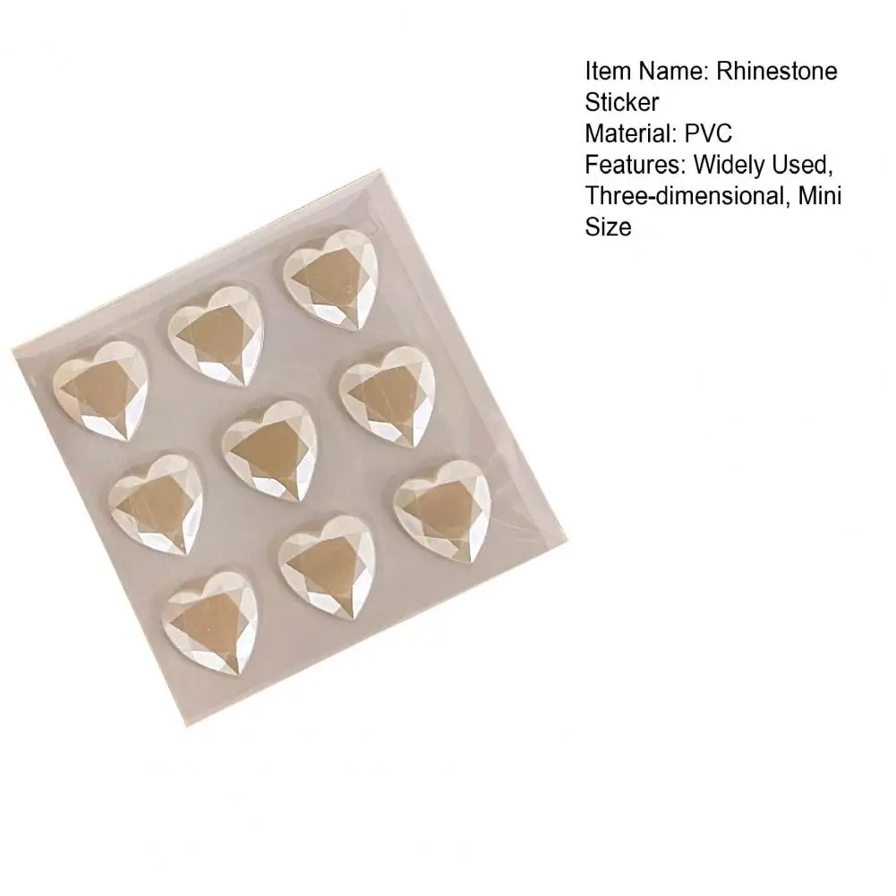 3D Faux Crystal Heart Sticker Self-Adhesive Perfect For DIY Scrapbooking Journaling Supply Lovely Stereoscopic Crystal Sticker