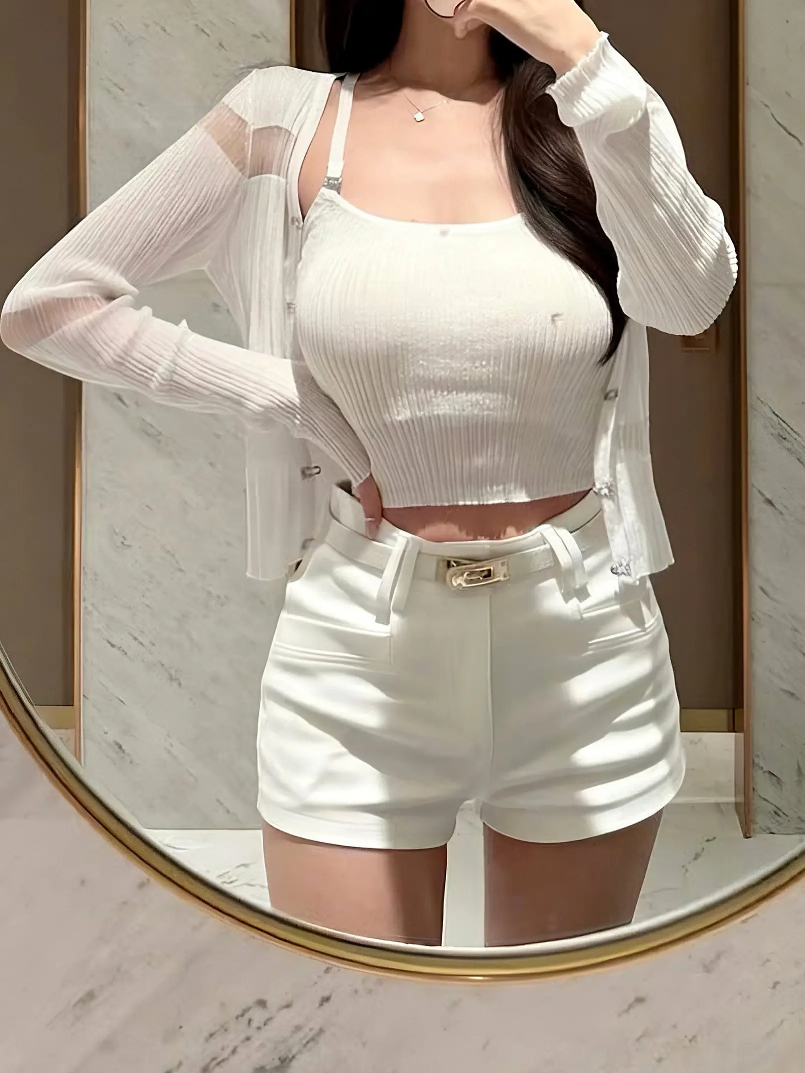 

High Waist Straight Leg Short Pants Women's Spring New Slimming Sexy Casual Versatile Hot Pants Comfortable Polyester Fiber