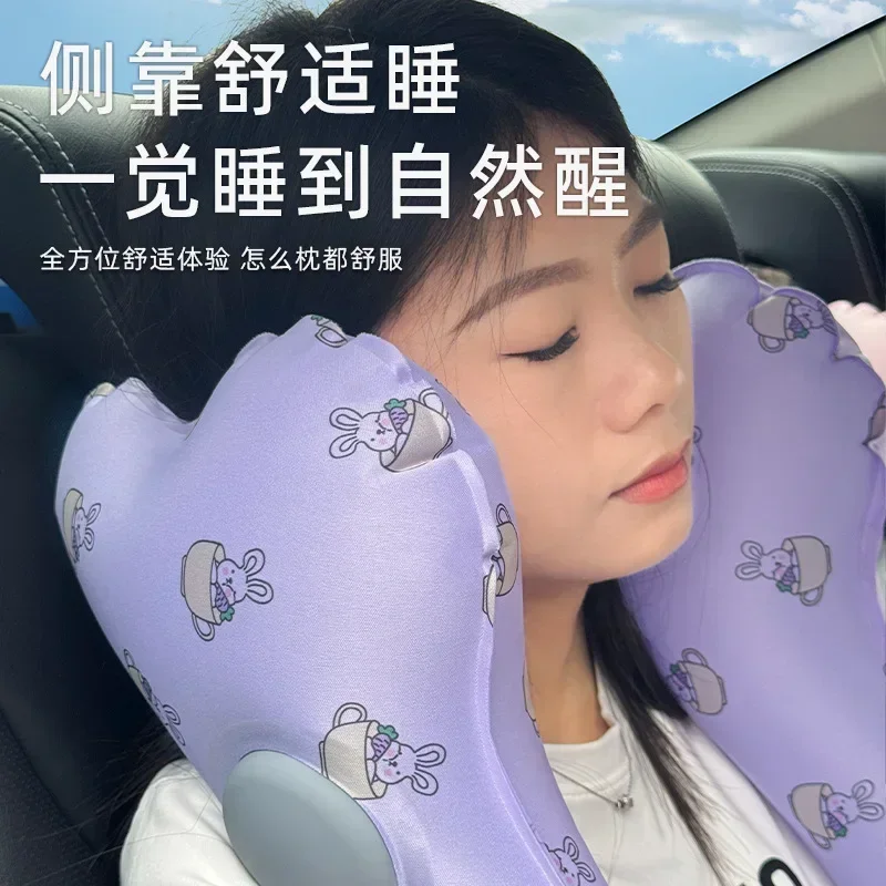 Durable Car Sleeping Artifact Car Throw Pillow Long Distance Travel Rear Safety Portable Inflatable Pillow