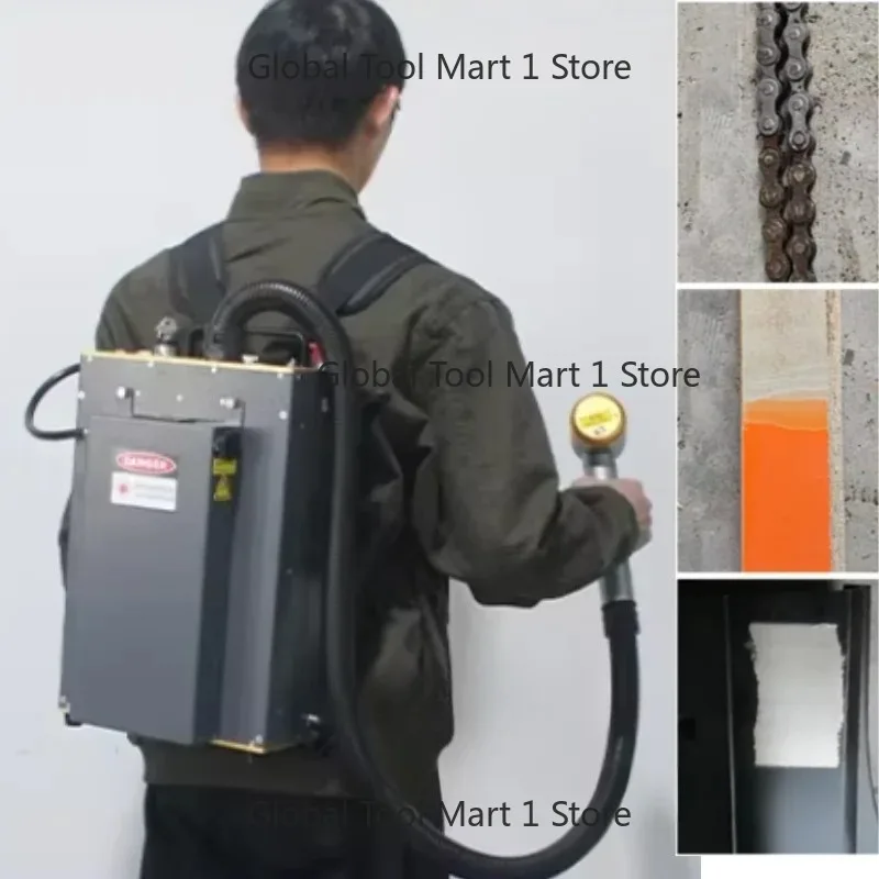 200W 300W Greasy Dirt Removal Efficient Cleaning Rust Removal 13kg Portable Backpack Pulse Laser Cleaning Machine