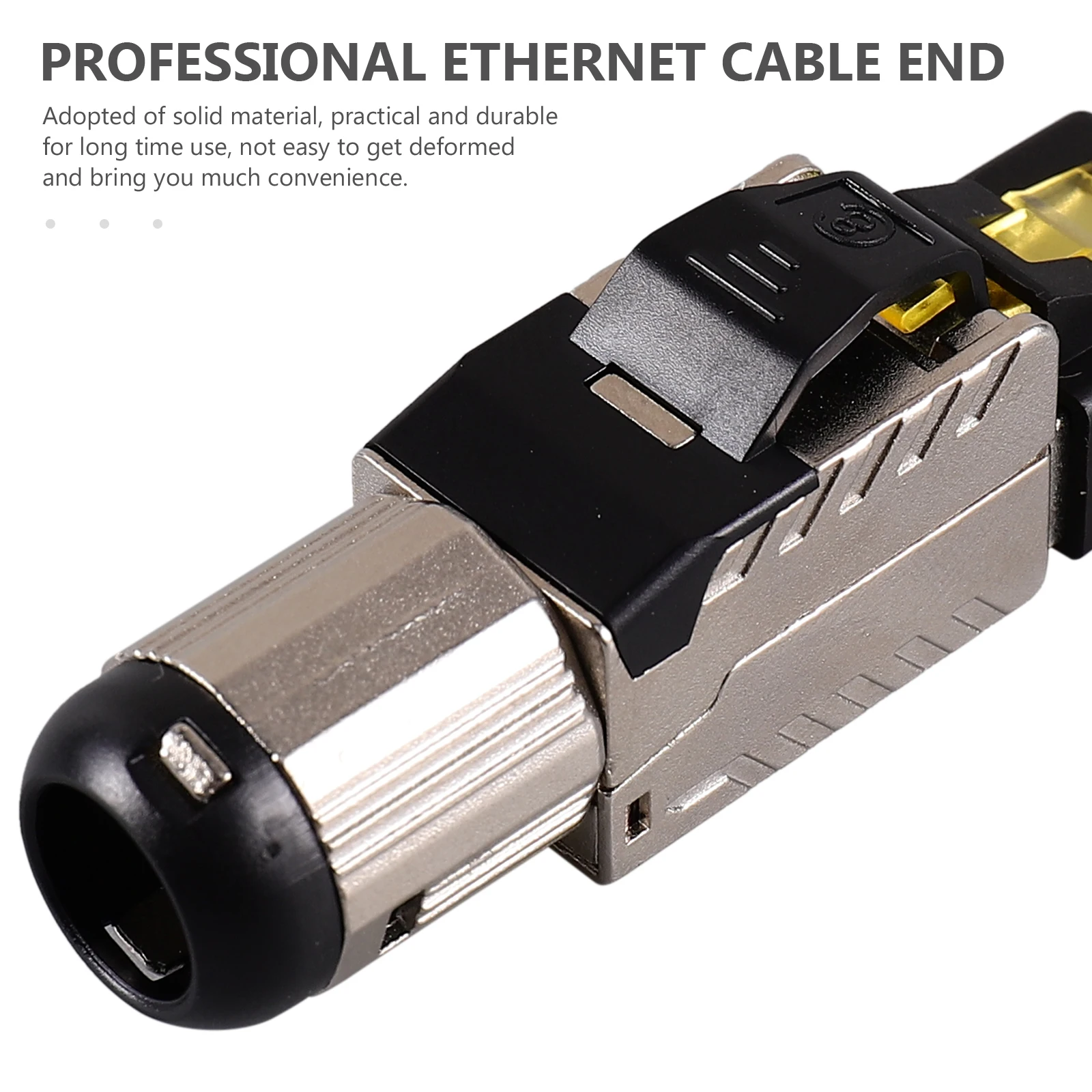 

Cat8 Plug Ethernet Connector Modular Plugs 10Gbps Tool Free Shielded Network Plugs Cable Plated