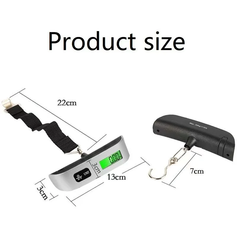 1pcs Portable Scale Digital LCD Display 110lb/50kg Electronic Luggage Hanging Suitcase Travel Weighs Baggage Bag Weight Balance image 5