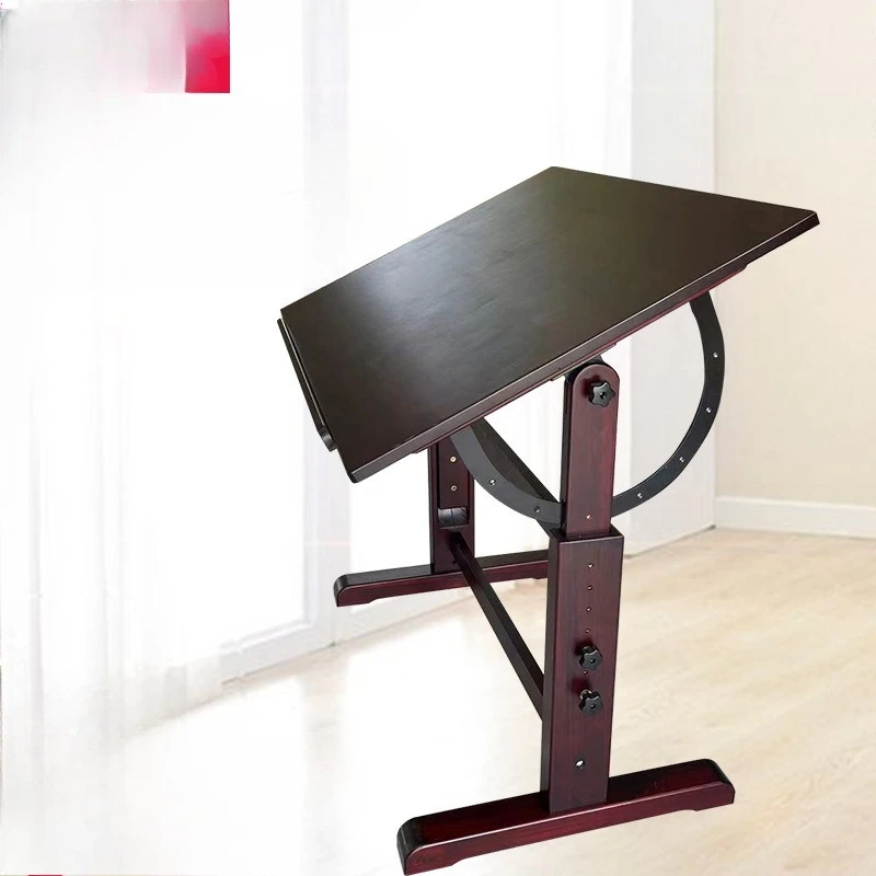 Solid Wood Student Painting Table, Sketching Workbench, Writing Desk, Adjustable Angle Lifting
