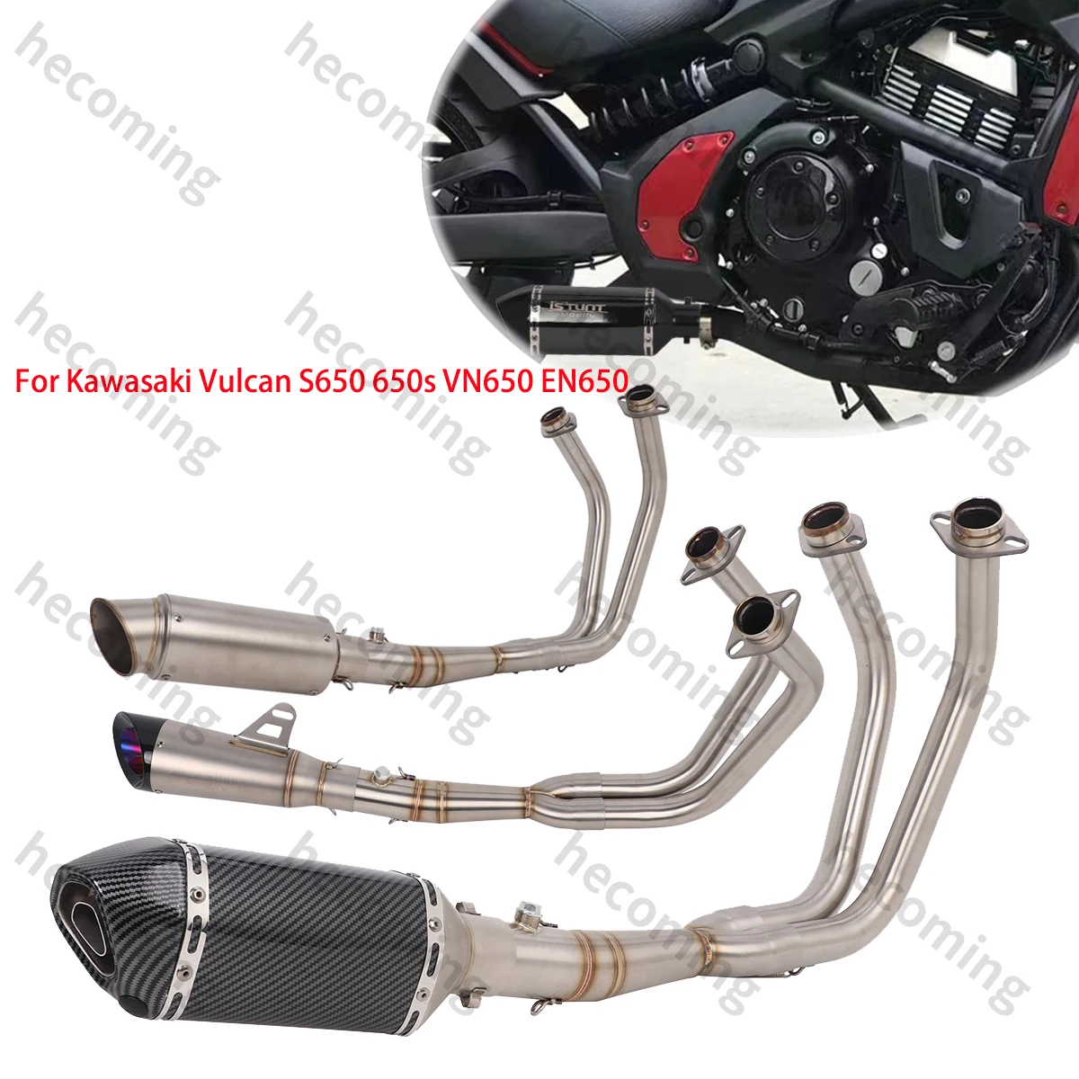 

Exhaust System Muffler Slip on Front Pipe For Kawasaki Vulcan S650 650 VN650 EN650 650S Exhaust Escape Moto Modify S650 Exhaust