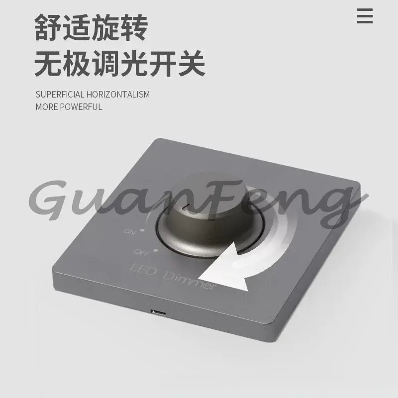 86 Type LED Dimmer Switch Panel, DC 12V 24V Constant Voltage Low Voltage Stepless Knob Dimmer for Light Strips