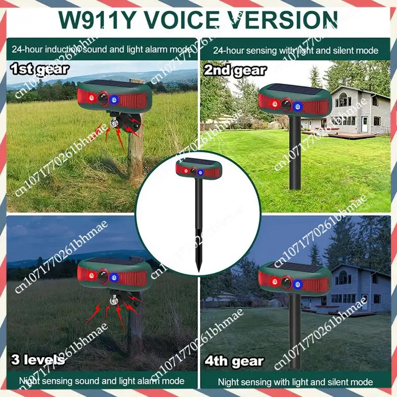 -A21Z Utdoor Security Alert System Solar Sensitive PIR Motion Sensor Barking 129Db Sound Warning