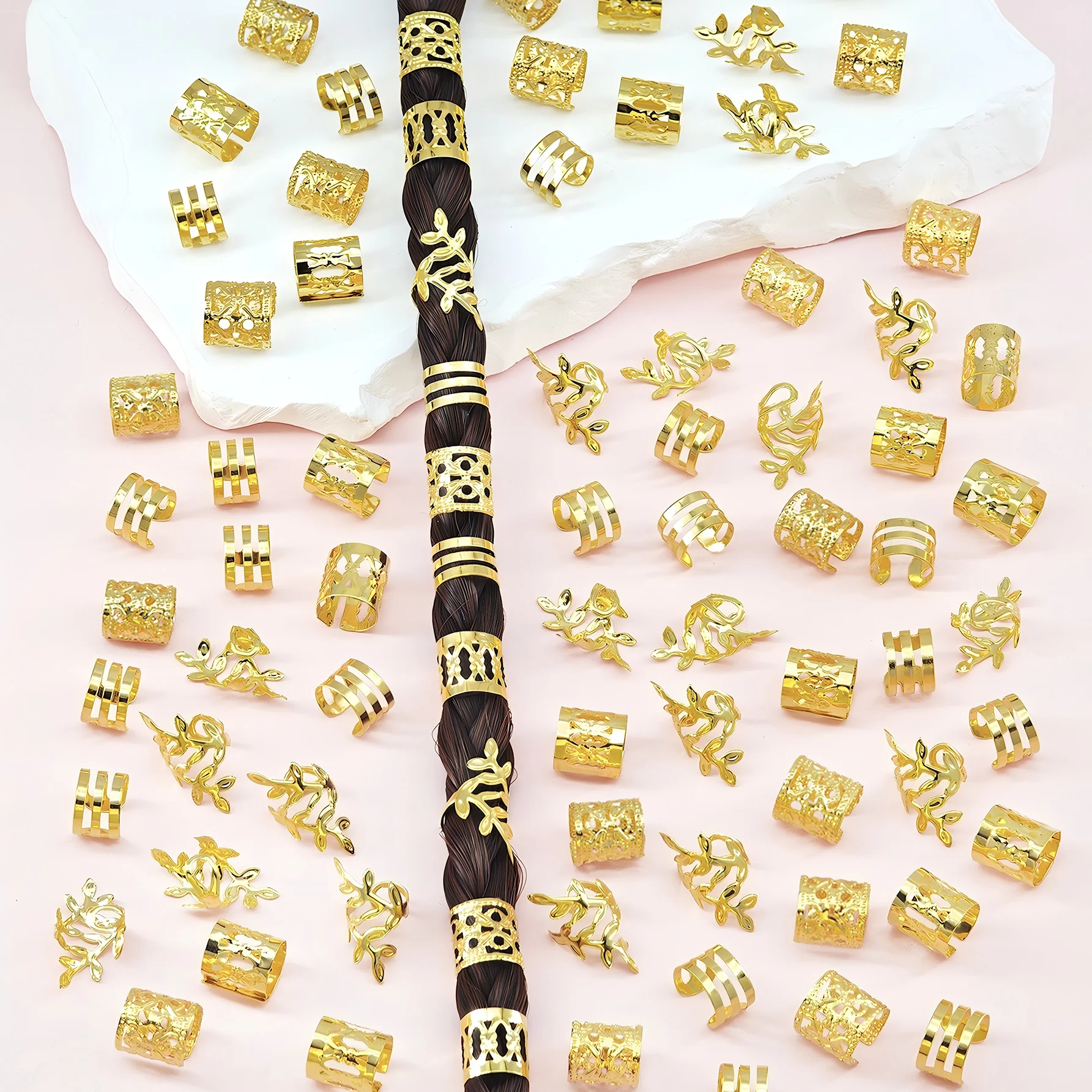 80Pcs Hair Cuffs Adjustable Ha - Jewelry Making For Adults ulasan dan harga