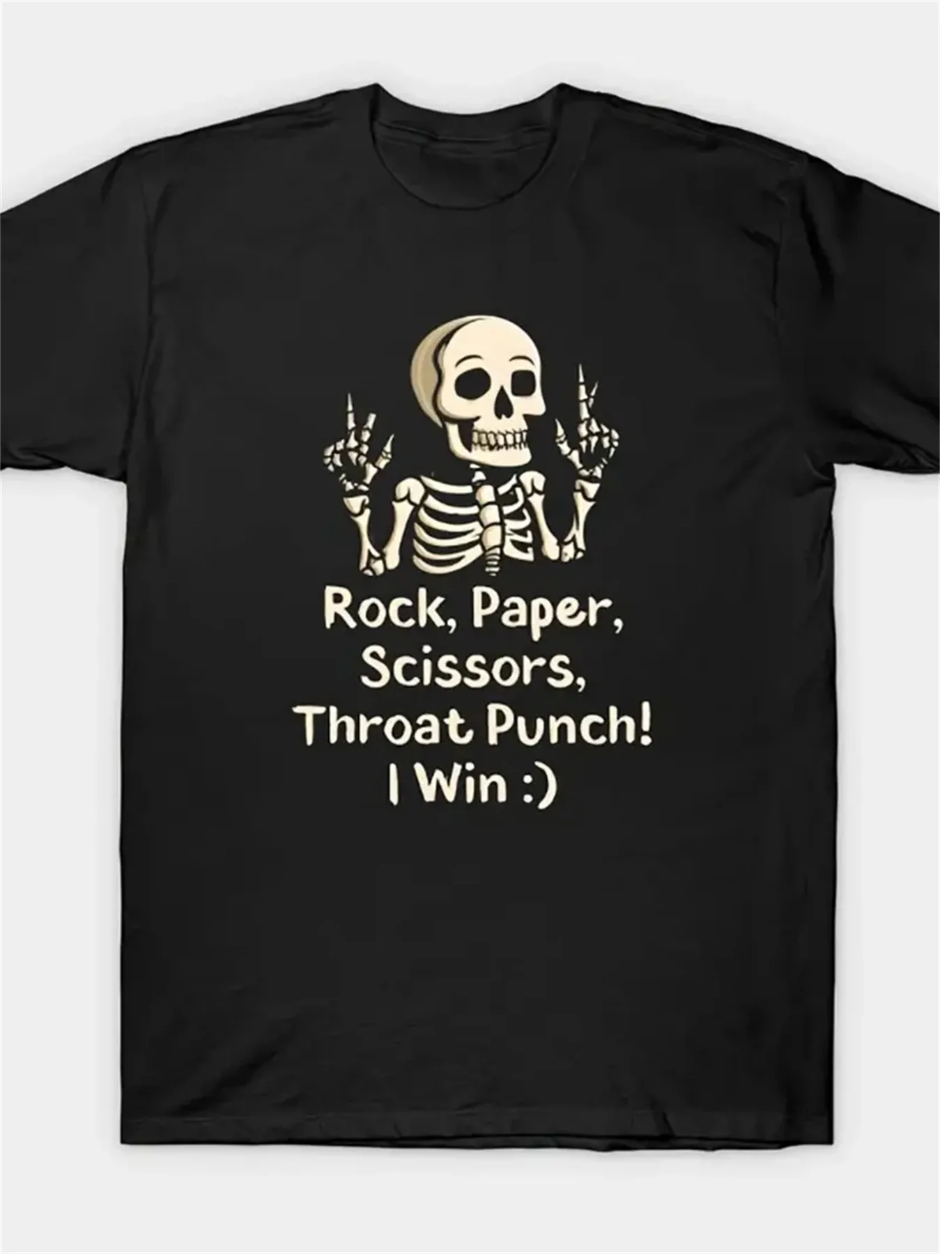 

Skeleton Stone Scissors Graphic Printing Summer Autumn Winter Cotton Men's and Women's T-shirts Short Sleeves Luxury Outdoor