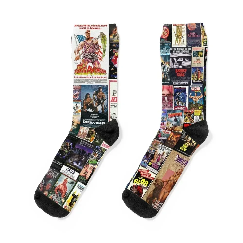 

100 Best B-Movies of All Time Collage Socks man hockey summer hiking Man Socks Women's